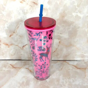 Starbucks 2022 Holiday woodland lace color change pink